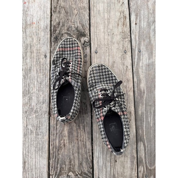 Vans Houndstooth Sneakers - Black, Gray, Red - Picture 2 of 10
